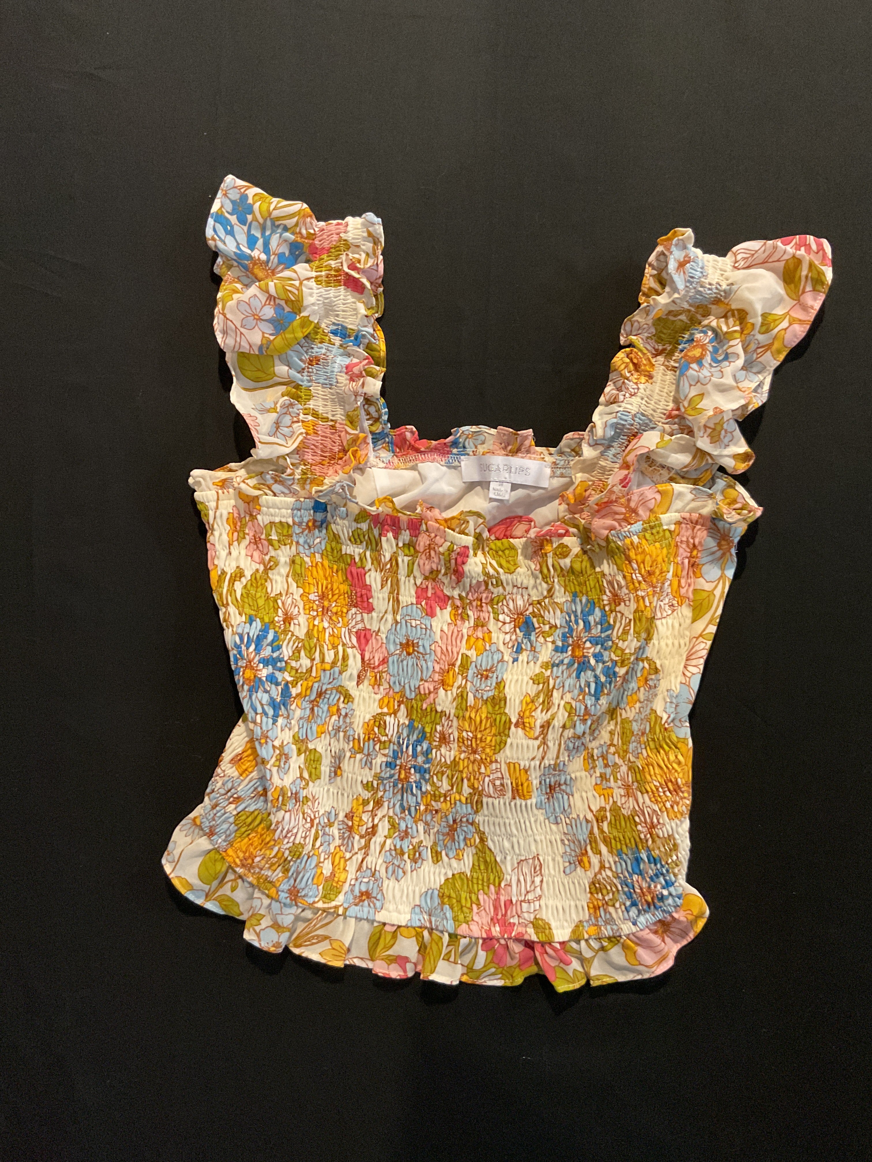 Floral ruched floral shirt